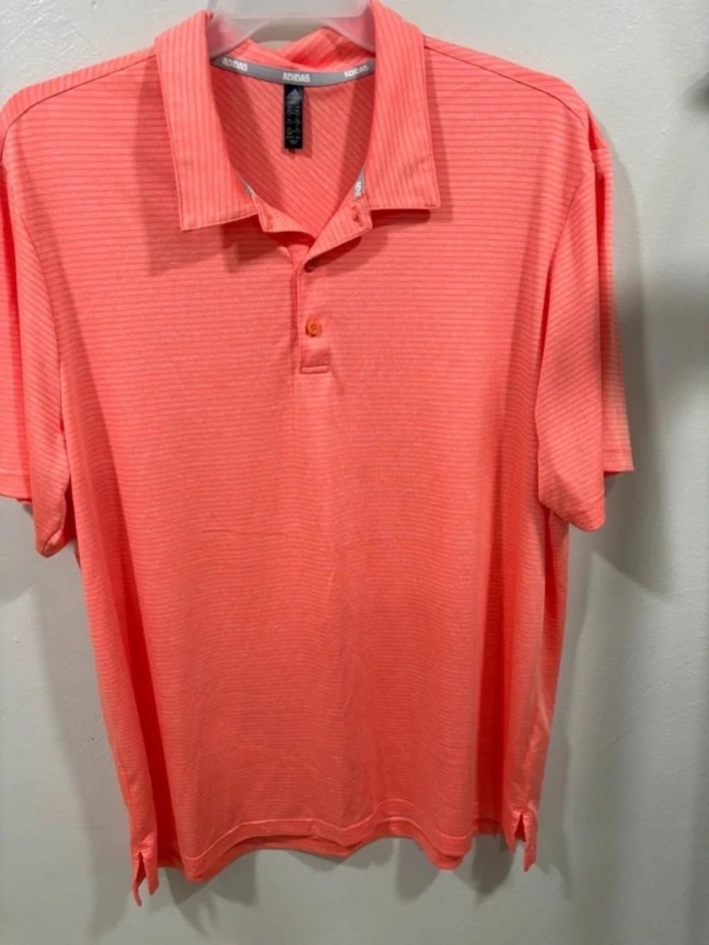 adidas Men’s Coral Pink Short Sleeve Polo